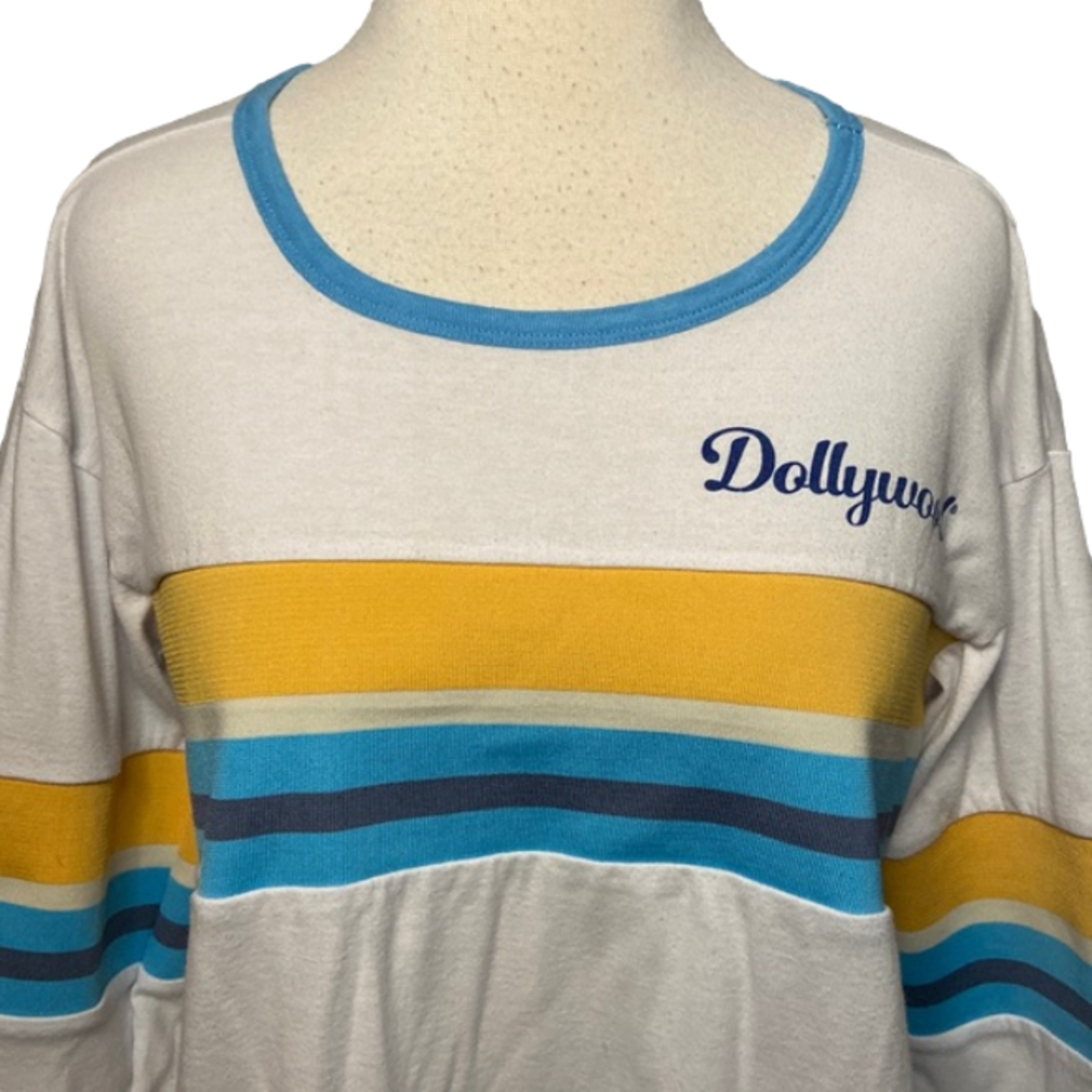 Good Land Dollywood Long Sleeve Tee White With Bright Stripes XXL